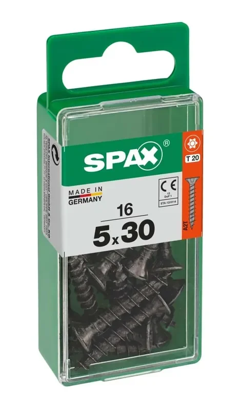 Vite Spax testa multipla svasata t-star plus t20 zincatura nera s 16 pz