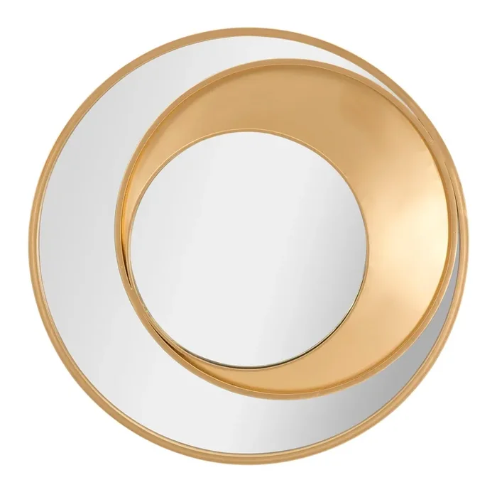 Vortic Wandspiegel Ø70×3,5 cm aus MDF in Eisen und Gold