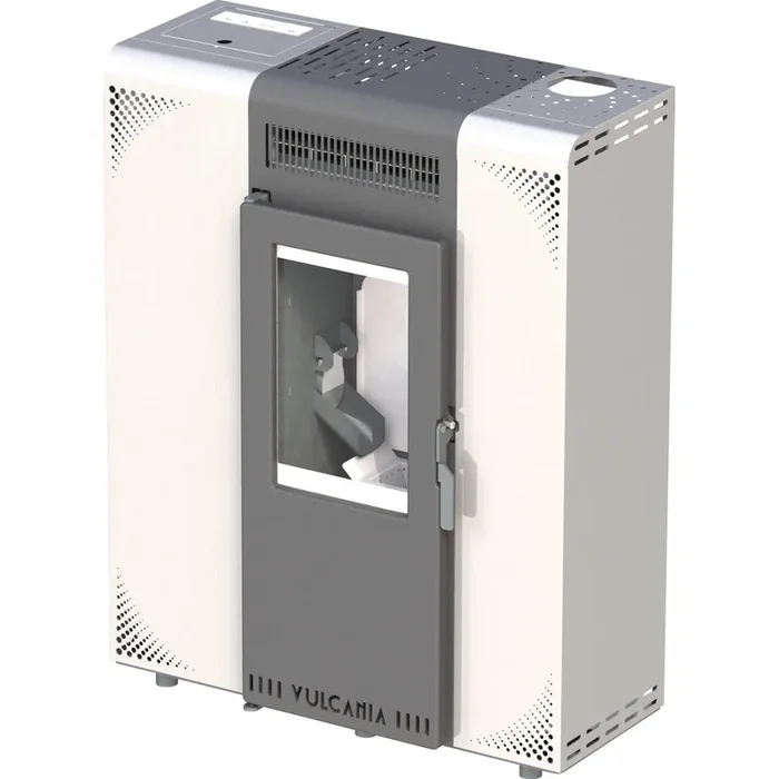 Vulcania termostufa a pellet Baby Caldaonda 22 kW bianco