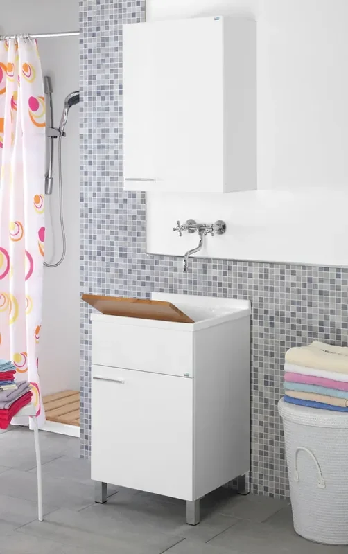 Waschbecken aus Holz 45x71x30 cm weiß lackiert