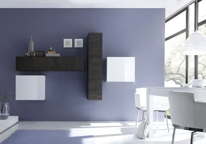 Wohnwand Wohnzimmermöbel 4 Hängemöbel in Melamin 13,9×23,5×3,1cm TFT Cube White eWengè