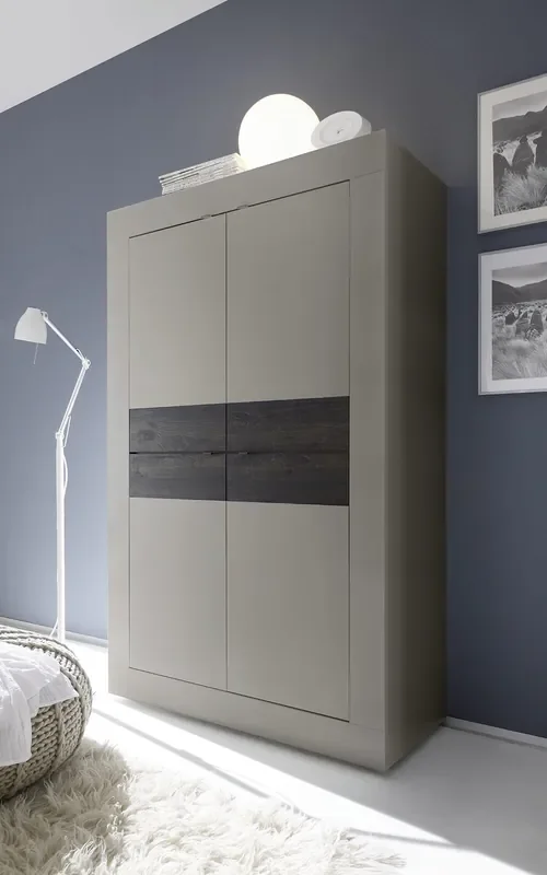 Wohnzimmer-Hochschrank 4 Türen 102x43x162cm TFT Basic Zinn Eiche Wenge