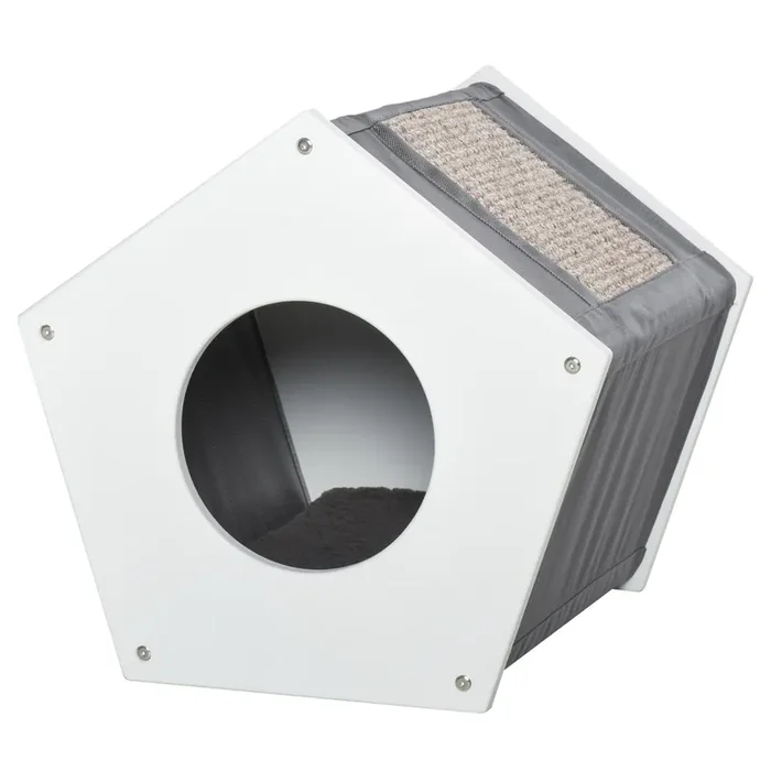 Zwinger für Katzen 41x41x39 cm mit weißem Kratzbaum